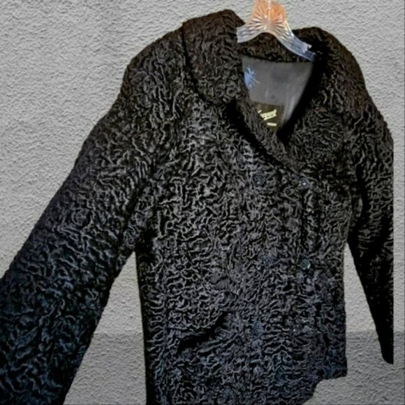 Reckmeyer's Furrier Milwaukee Vintage 1940's Black Persian Lamb Jacket EUC - Picture 2 of 13